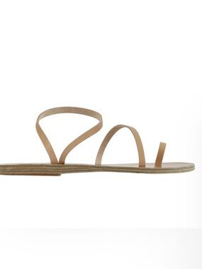Ancient Greek Sandals Apli eleftheria Braided Flats Gold Silver Never Worn